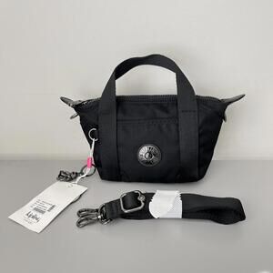 Kipling Elevated Art Compact Mini Shoulder Bag in True Black Tonal NWT